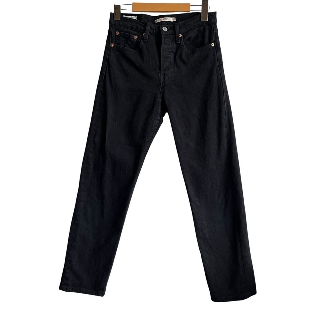 Levi’s Wedgie Straight Ankle Jeans Black Sprout W24 High Rise - Picture 2 of 15